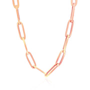 Bids.com 14K Rose Gold Wide Paperclip Chain (6.1mm) Necklaces White Smoke 18 / Rose Gold