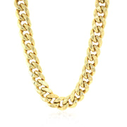 Bids.com 10.5mm 14k Yellow Gold Semi Solid Miami Cuban Chain Necklaces White Smoke 24 / Yellow Gold,26 / Yellow Gold