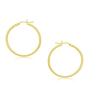 Bids.com 10k Yellow Gold Polished Hoop Earrings (30 mm) Earrings White Smoke Yellow Gold