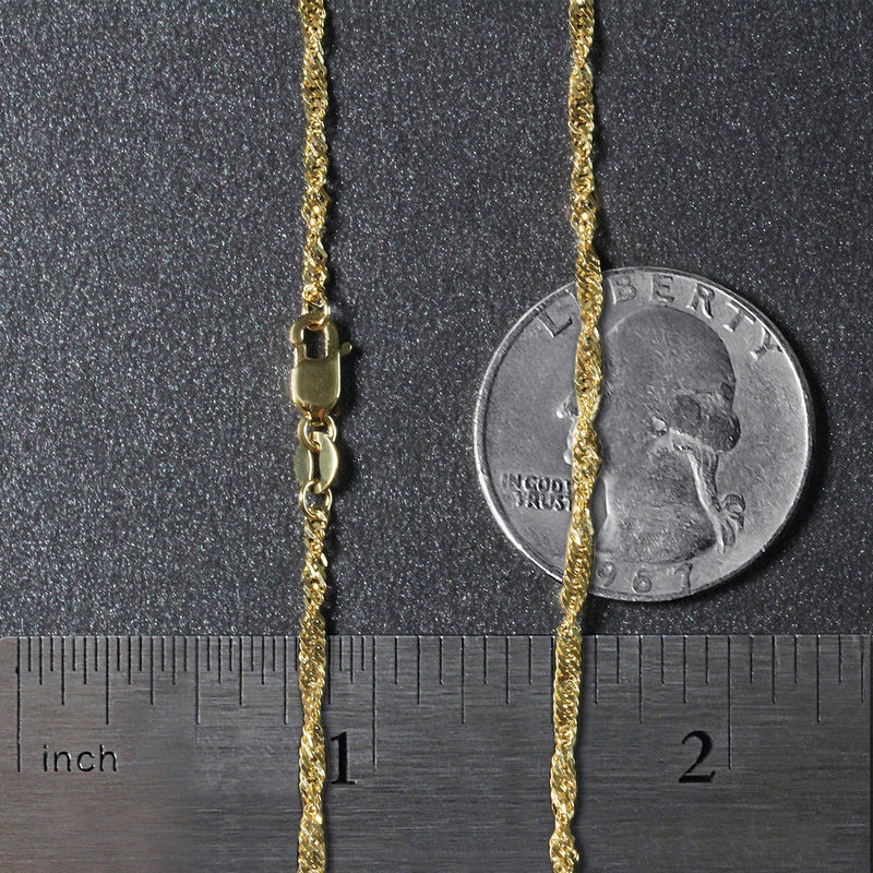 Bids.com 14k Yellow Gold Singapore Chain 1.7mm Necklaces Dark Slate Gray 16 / Yellow Gold,18 / Yellow Gold,20 / Yellow Gold