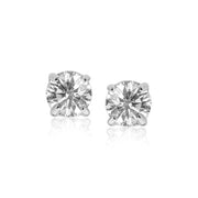 Bids.com Sterling Silver 8.0mm Round CZ Stud Earrings Earrings White Smoke Sterling Silver