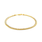 Bids.com Two-Toned Fine Wheat Chain Bracelet in 10k Yellow and White Gold Bracelets White Smoke 7.25 / Two-Tone Gold