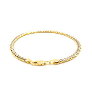 Bids.com Two-Toned Fine Wheat Chain Bracelet in 10k Yellow and White Gold Bracelets White Smoke 7.25 / Two-Tone Gold