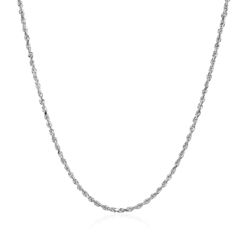 Bids.com 10k White Gold Solid Diamond Cut Rope Chain 1.4mm Necklaces White Smoke 16 / White Gold,18 / White Gold,20 / White Gold,22 / White Gold,24 / White Gold