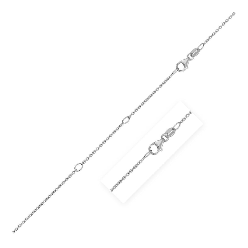 Bids.com Double Extendable Cable Chain in 14k White Gold (1.2mm) Necklaces White Smoke 18 / White Gold