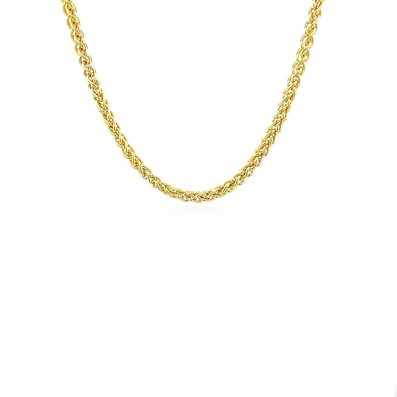 Bids.com 14k Yellow Gold 2.8mm Light Weight Wheat Chain Necklaces White Smoke 18 / Yellow Gold,20 / Yellow Gold,22 / Yellow Gold,24 / Yellow Gold