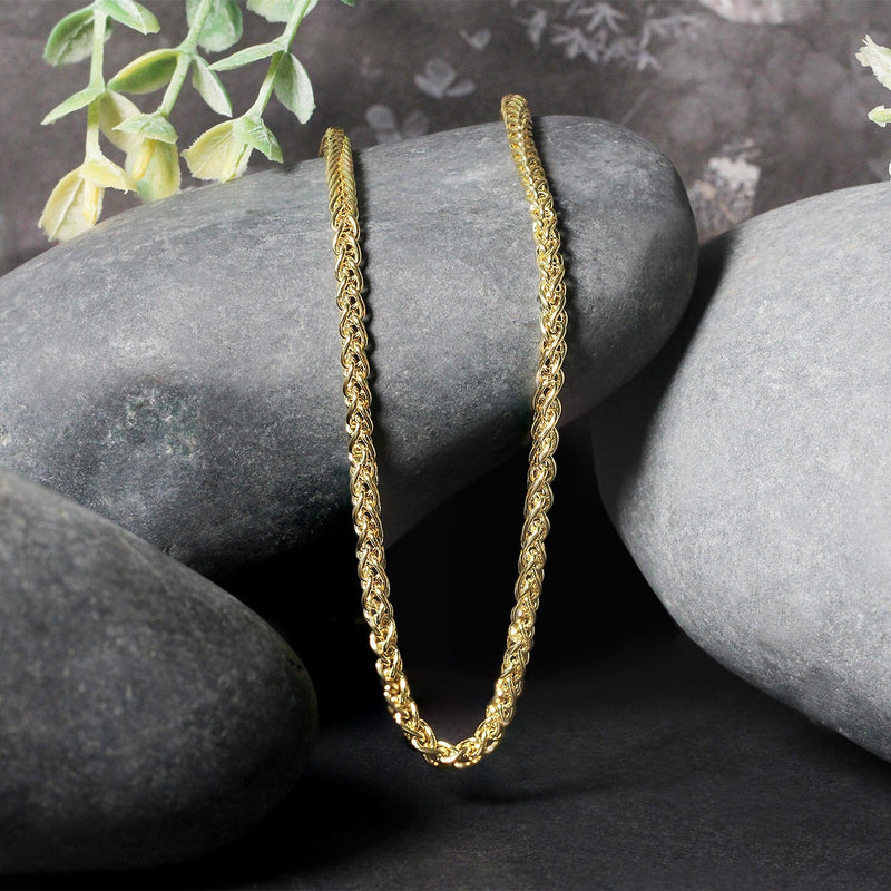 Bids.com 14k Yellow Gold 2.8mm Light Weight Wheat Chain Necklaces Black 18 / Yellow Gold,20 / Yellow Gold,22 / Yellow Gold,24 / Yellow Gold