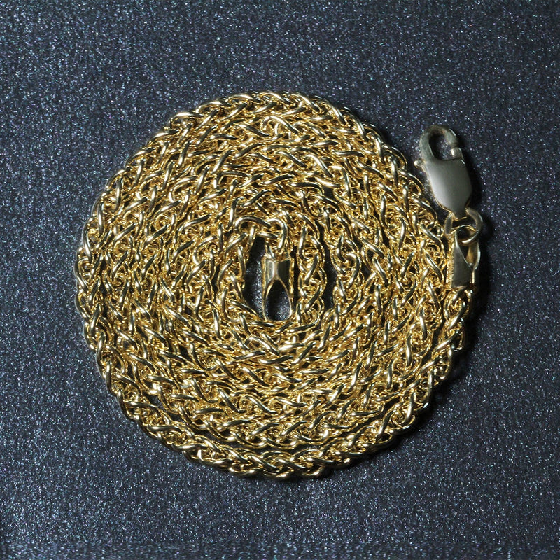 Bids.com 14k Yellow Gold 2.8mm Light Weight Wheat Chain Necklaces Dark Slate Gray 18 / Yellow Gold,20 / Yellow Gold,22 / Yellow Gold,24 / Yellow Gold