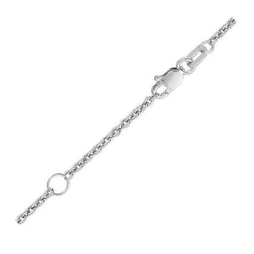 Bids.com Extendable Cable Chain in 18k White Gold (1.80 mm) Necklaces White Smoke 18 / White Gold