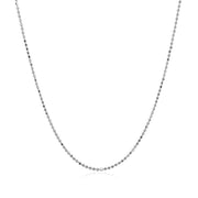 Bids.com 14k White Gold Diamond Cut Bead Chain 1.0mm Necklaces White Smoke 16 / White Gold,18 / White Gold,20 / White Gold