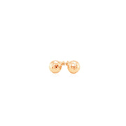 Bids.com 14k Rose Gold Ball Earrings with Faceted Texture Earrings White Smoke Rose Gold