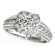 Bids.com Round Diamond Floral Motif Engagement Ring in 14k White Gold (1 3/8 cttw) Rings White Smoke 3 / White Gold,3.5 / White Gold,4 / White Gold,4.5 / White Gold,5 / White Gold,5.5 / White Gold,6 / White Gold,6.5 / White Gold,7 / White Gold,7.5 / White Gold,8 / White Gold,8.5 / White Gold,9 / White Gold