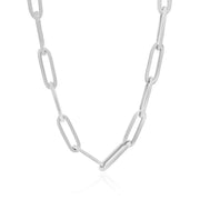Bids.com 14K White Gold Wide Paperclip Chain (6.1mm) Necklaces White Smoke 18 / White Gold