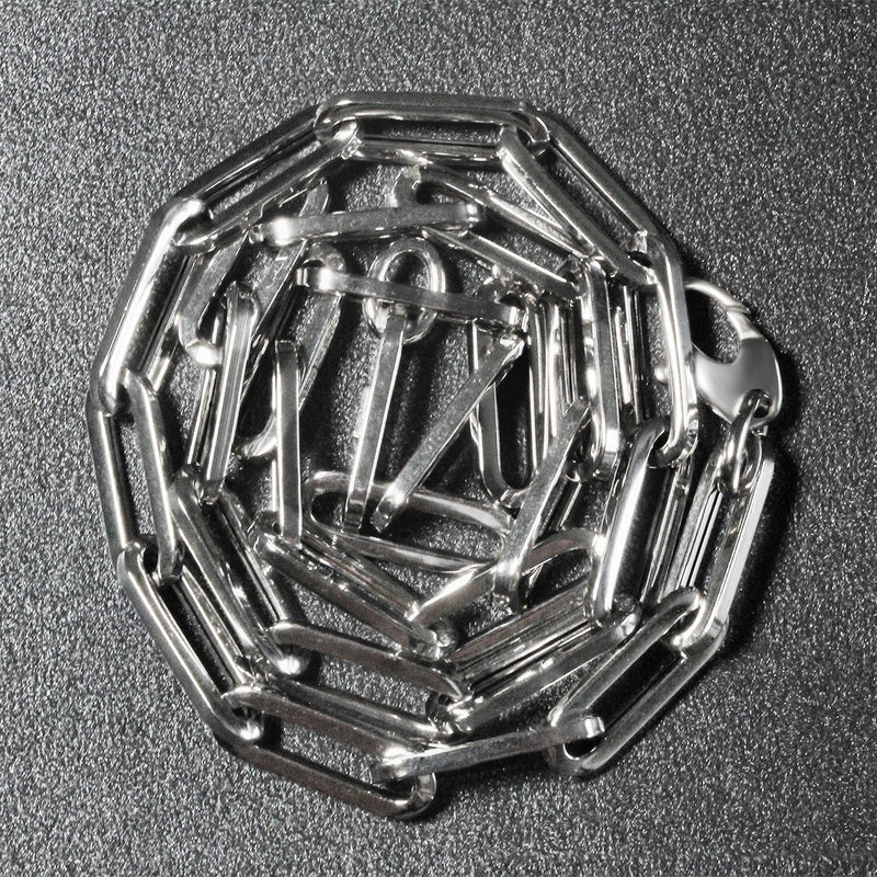 Bids.com 14K White Gold Wide Paperclip Chain (6.1mm) Necklaces Dim Gray 18 / White Gold