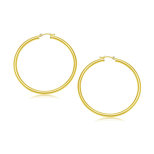 Bids.com 10k Yellow Gold Polished Hoop Earrings (30 mm) Earrings White Smoke Yellow Gold