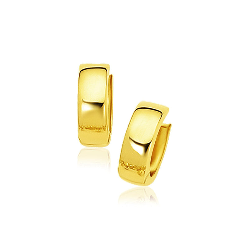 Bids.com 14k Yellow Gold Snuggable Hoop Earrings Earrings White Smoke Yellow Gold