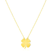 Bids.com 14K Yellow Gold Four Leaf Clover Necklace Necklaces White Smoke 18 / Yellow Gold