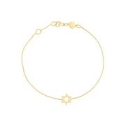 Bids.com 14k Yellow Gold Star of David Bracelet Bracelets White Smoke 7 / Yellow Gold