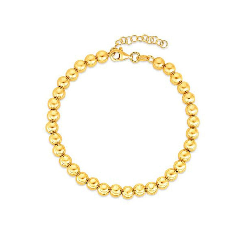 Bids.com 14k Yellow Gold Bead Chain Necklace(5mm) Necklaces White Smoke 18 / Yellow Gold