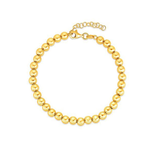 Bids.com 14k Yellow Gold Bead Chain Necklace(5mm) Necklaces White Smoke 18 / Yellow Gold