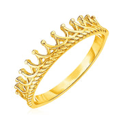 Bids.com 14k Yellow Gold Crown Motif Ring Rings White Smoke 7 / Yellow Gold