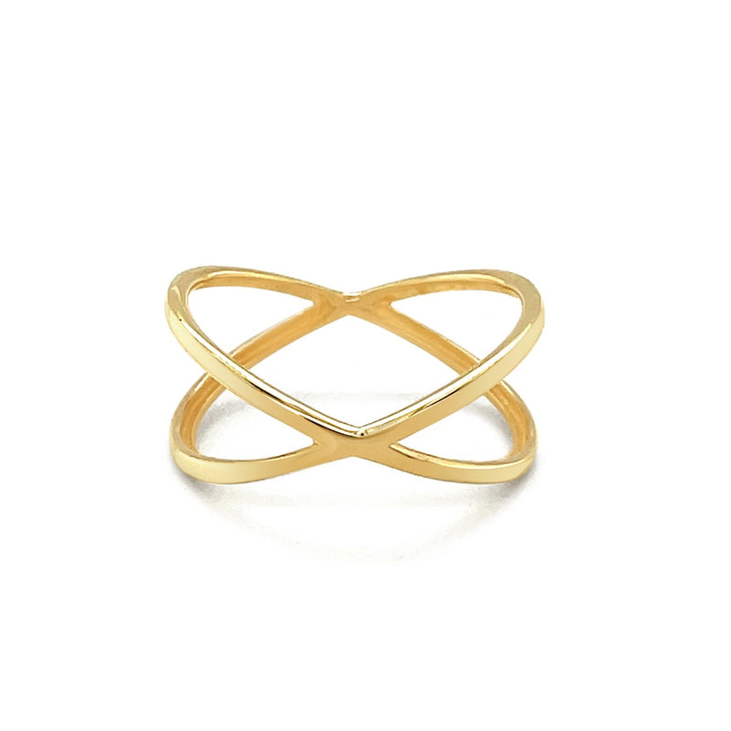 Bids.com 14k Yellow Gold Polished X Profile Ring Rings White Smoke 7 / Yellow Gold,8 / Yellow Gold