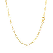 Bids.com 14K Yellow Gold Delicate Paperclip Chain (2.1mm) Necklaces White Smoke 16 / Yellow Gold,18 / Yellow Gold,20 / Yellow Gold,24 / Yellow Gold