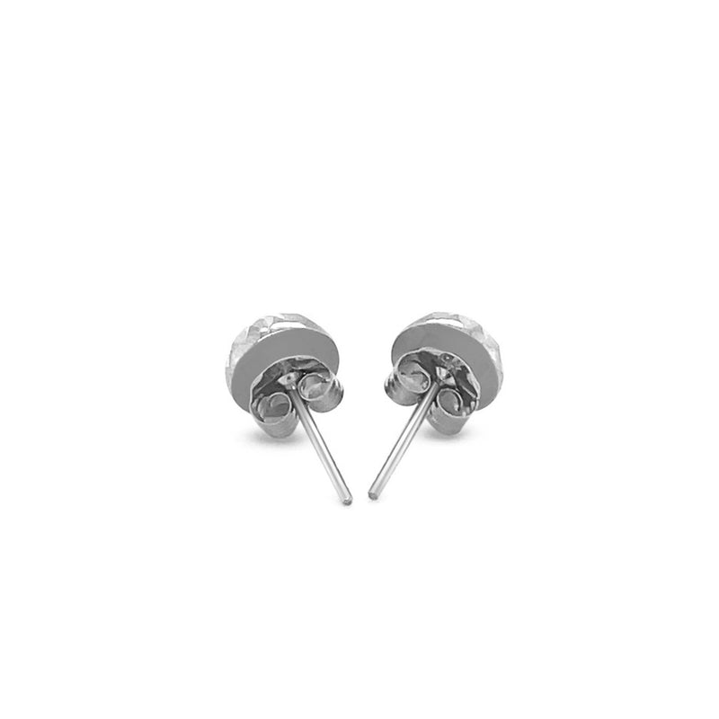 Bids.com 14k White Gold Textured Flat Style Stud Earrings Earrings White Smoke White Gold
