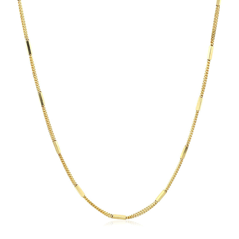 Bids.com Diamond Cut Bar Links Pendant Chain in 14k Yellow Gold (1.3mm) Necklaces White Smoke 16 / Yellow Gold,18 / Yellow Gold,20 / Yellow Gold