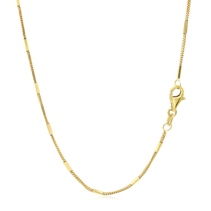 Bids.com Diamond Cut Bar Links Pendant Chain in 14k Yellow Gold (1.3mm) Necklaces White Smoke 16 / Yellow Gold,18 / Yellow Gold,20 / Yellow Gold