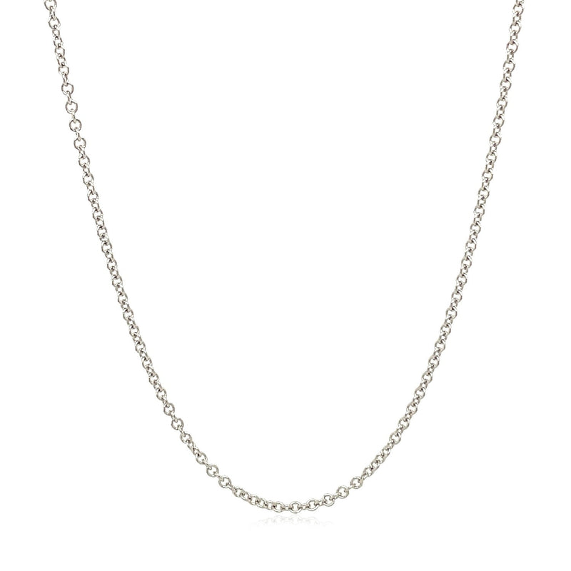 Bids.com 14k White Gold Round Cable Link Chain 1.9mm Necklaces White Smoke 16 / White Gold,18 / White Gold,20 / White Gold
