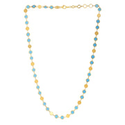Bids.com 14k Yellow Gold Turquoise Geometric Mirror Gem Chain Necklace (5.00 mm) Necklaces White Smoke 18 / Yellow Gold