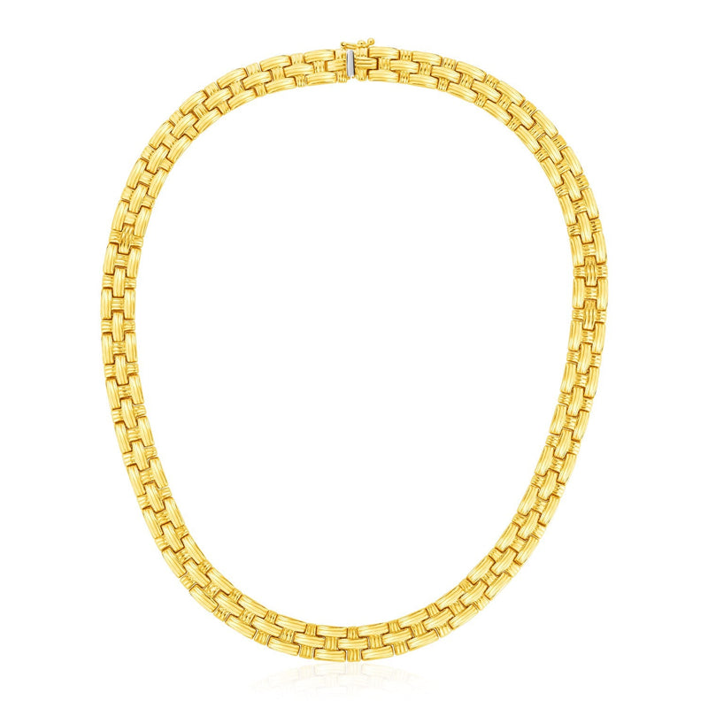 Bids.com 14k Yellow Gold Basket Weave Necklace Necklaces White Smoke 17 / Yellow Gold