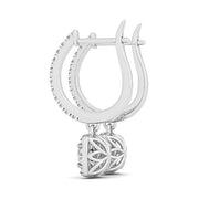 Bids.com Cushion Shape Halo Style Diamond Drop Earrings in 14k White Gold (1/2 cttw) Earrings White Smoke White Gold