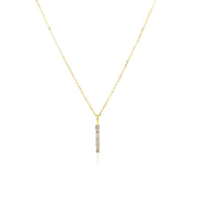 Bids.com 14k Yellow Gold Bar Pendant with Diamonds Pendants White Smoke Yellow Gold