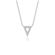 Bids.com Diamond Inverted Triangle Pendant in 14k White Gold Necklaces White Smoke 16 / White Gold