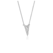 Bids.com Diamond Inverted Triangle Pendant in 14k White Gold Necklaces White Smoke 16 / White Gold