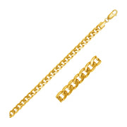 Bids.com 5.5mm 14k Yellow Gold Miami Cuban Semi Solid Chain Necklaces White Smoke 20 / Yellow Gold,22 / Yellow Gold,24 / Yellow Gold