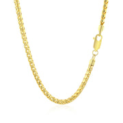 Bids.com 3.1mm 14k Yellow Solid Gold Diamond Cut Round Franco Chain Necklaces White Smoke 20 / Yellow Gold,24 / Yellow Gold