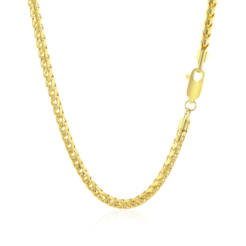 Bids.com 3.1mm 14k Yellow Solid Gold Diamond Cut Round Franco Chain Necklaces White Smoke 20 / Yellow Gold,24 / Yellow Gold