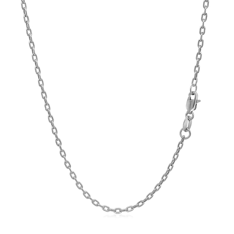 Bids.com Double Extendable Cable Chain in 14k White Gold (1.9mm) Necklaces White Smoke 18 / White Gold