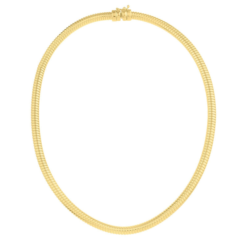 Bids.com 14k Yellow Gold Tubogas Necklace (5.00 mm) Necklaces White Smoke 17 / Yellow Gold