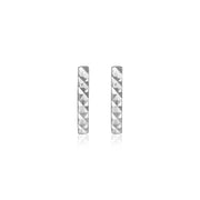 Bids.com 14k White Gold Textured Bar Earrings Earrings White Smoke Yellow Gold
