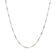Bids.com 14k White Gold Singapore Chain 1.5mm Necklaces White Smoke 16 / White Gold,18 / White Gold,20 / White Gold,24 / White Gold