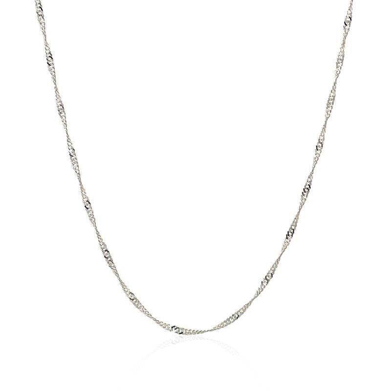 Bids.com 14k White Gold Singapore Chain 1.5mm Necklaces White Smoke 16 / White Gold,18 / White Gold,20 / White Gold,24 / White Gold