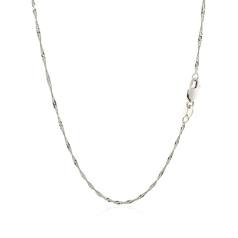 Bids.com 14k White Gold Singapore Chain 1.5mm Necklaces White Smoke 16 / White Gold,18 / White Gold,20 / White Gold,24 / White Gold