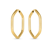 Bids.com 14k Yellow Gold Endless Hexagon Hoop Earrings Earrings White Smoke Yellow Gold