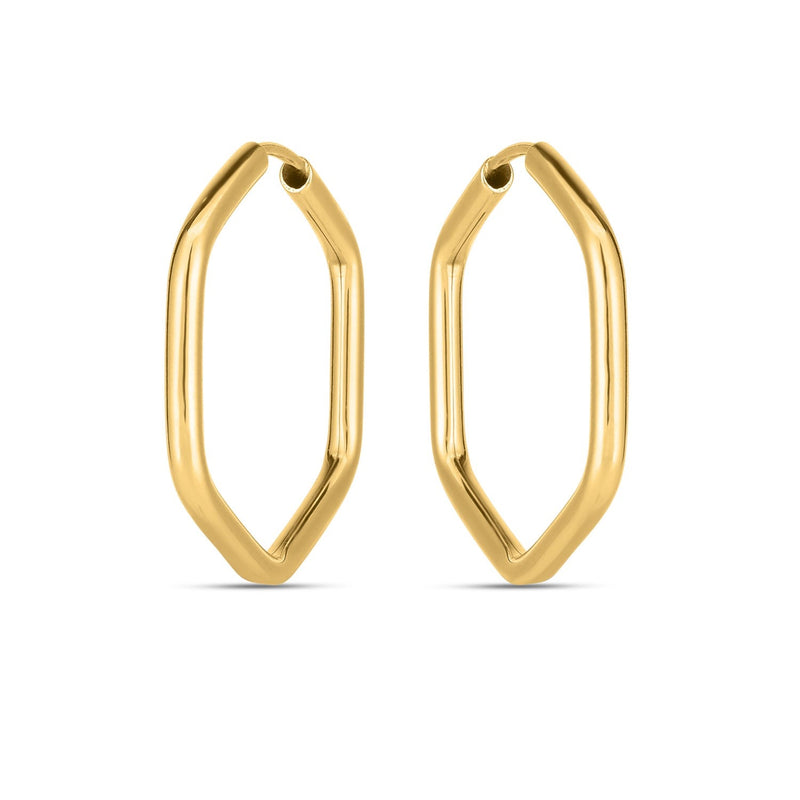 Bids.com 14k Yellow Gold Endless Hexagon Hoop Earrings Earrings White Smoke Yellow Gold