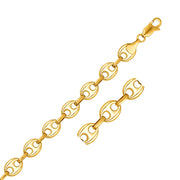 Bids.com 11.0mm 14k Yellow Gold Puffed Mariner Link Chain Necklaces White Smoke 20 / Yellow Gold,22 / Yellow Gold,24 / Yellow Gold