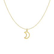 Bids.com 14k Yellow Gold Necklace with Moon Necklaces White Smoke 18 / Yellow Gold